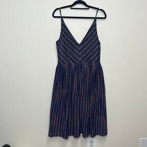 Dress the Population Haley Metallic Cobalt Pleated Dress XL